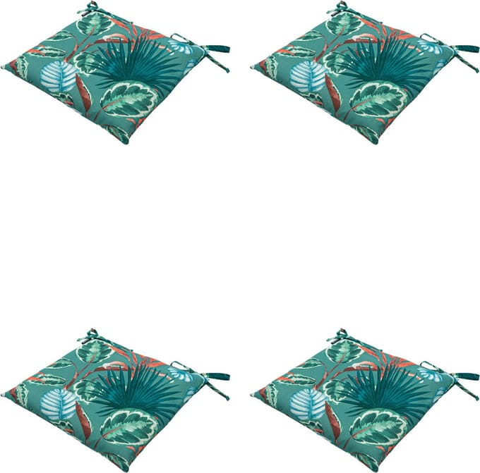 Madison - Zitkussen - Universeel - 4 stuks - 46 x 46 cm - Cala Sea Blue - Tuin