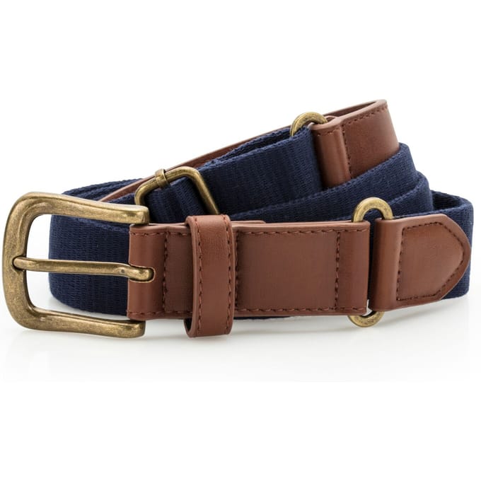 Asquith & Fox Heren Fauxleer en Canvasgordel (Marine)