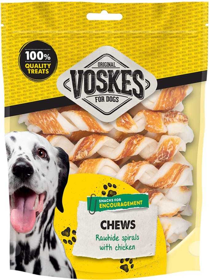 Voskes Hondensnack Spiralen Runderhuid & Kip - 20 stuks