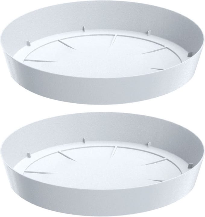 Prosperplast Opvangschaal/onderschaal voor bloempot/plantenpot - 3x - wit - rond - Dia 23 cm