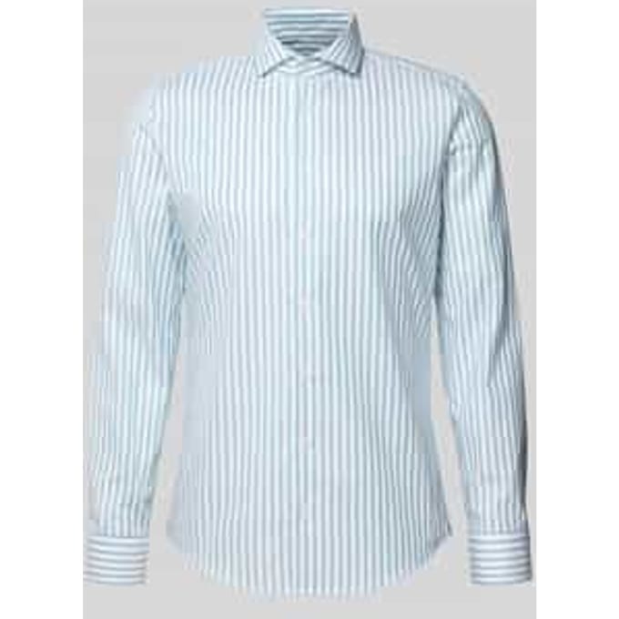 Slim fit zakelijk overhemd van katoen met kentkraag