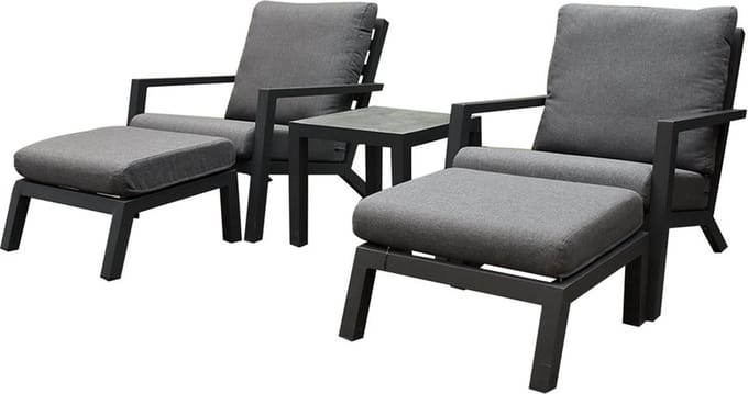 Malaga lounge balkonset 5 delig antraciet aluminium
