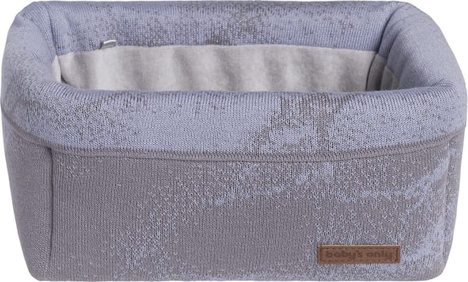 Baby's Only Gebreide commodemandje - Opbergmandje - Commode organizer - Babykamer accessoires Marble - Cool Grey/Lila