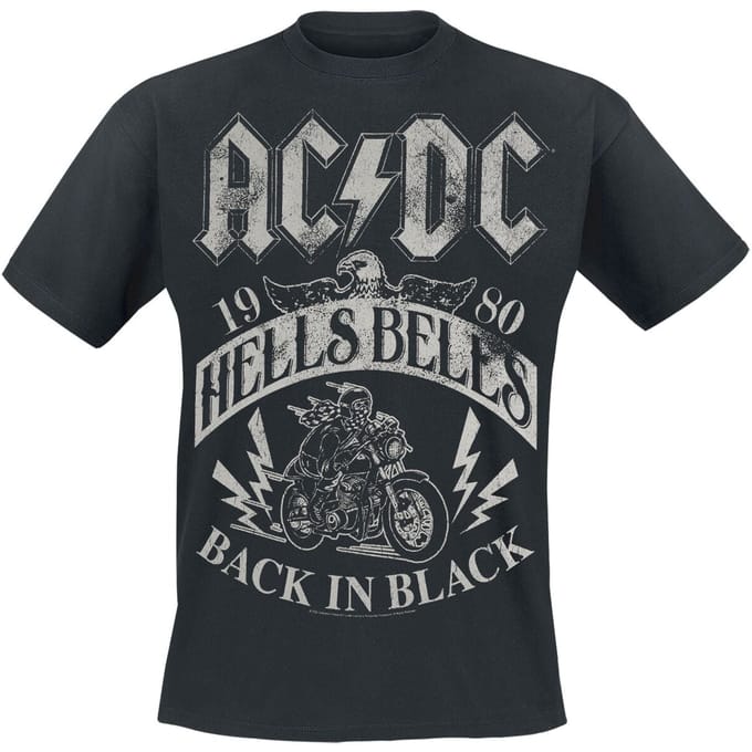 AC/DC Hells Bells 1980 - Heavyweight Heren T-shirt - zwart - L