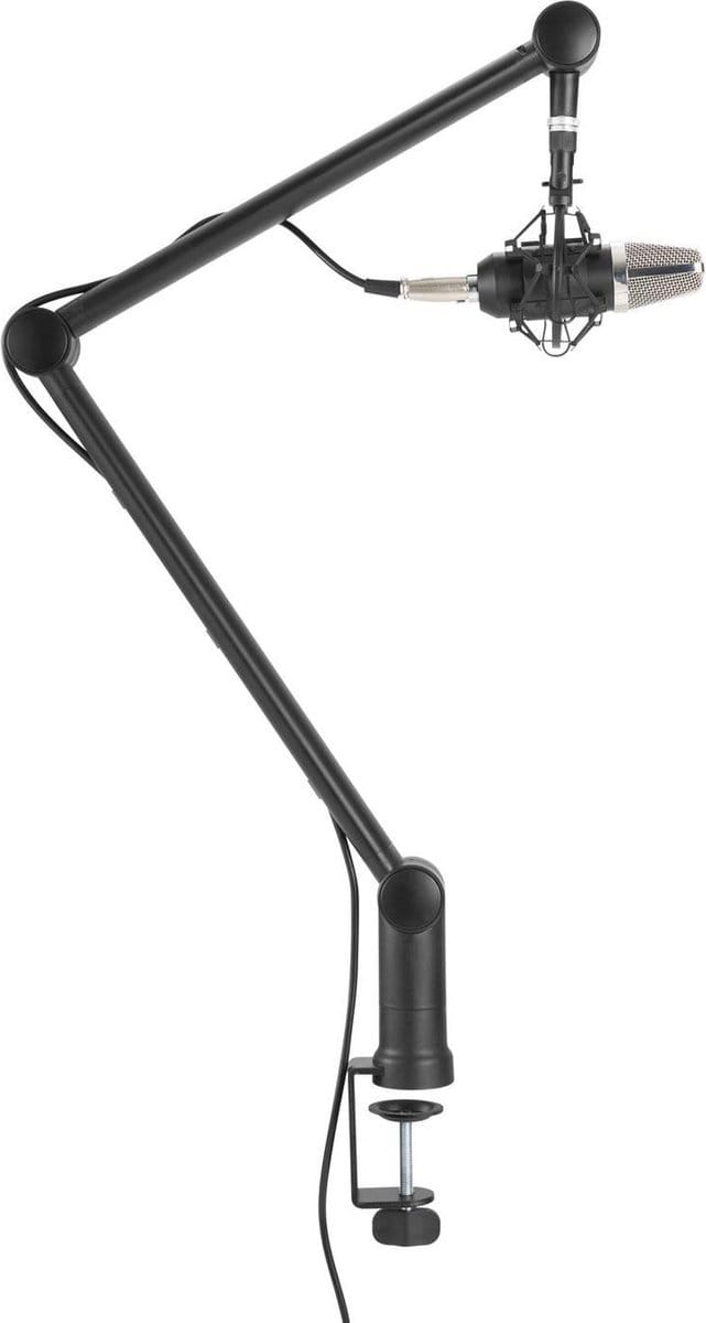 Maclean MC-898 - Professionele microfoonstandaard met geïntegreerd kabelbeheer