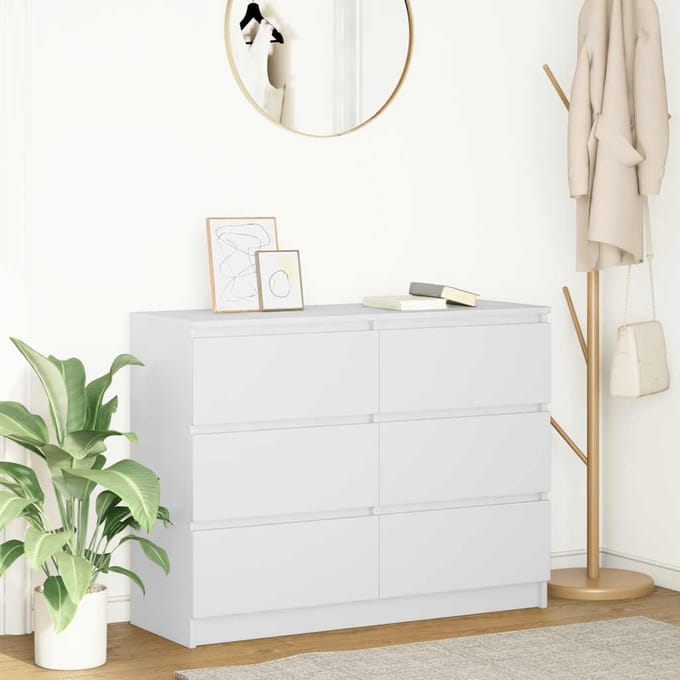 vidaXL - Dressoir - 100x35x76 - cm - spaanplaat - wit