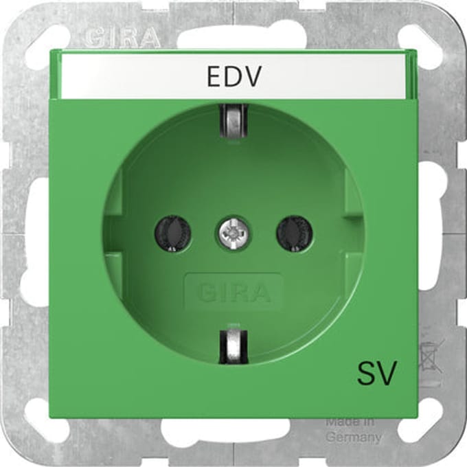 Gira Systeem 55 Veiligheid Stroom SCHUKO Stopcontact Groen - 4457107