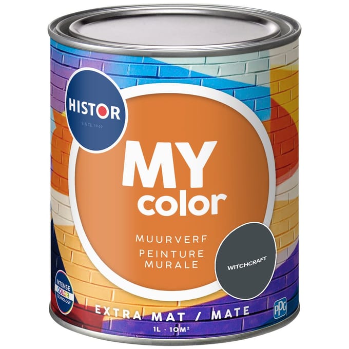Histor MY Color Muurverf Extra Mat - Reinigbaar - Extra Dekkend - 2.5L - Witchcraft - Zwart