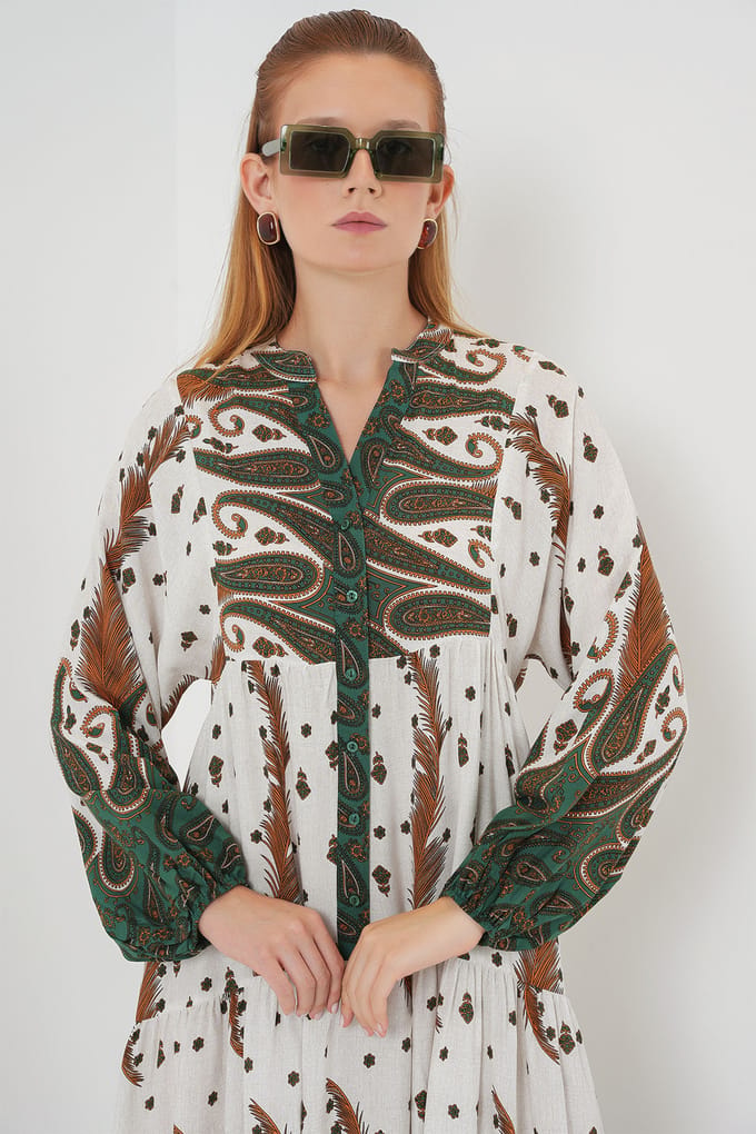 Gepubliceerd V-hals Maxi Jurk