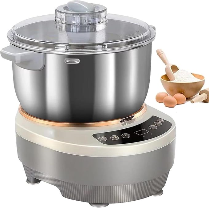 Deegmachine - Kneedmachine Mixer - Brood Bakken - Gepatenteerde Kneedtechnologie - 7L - Zilver