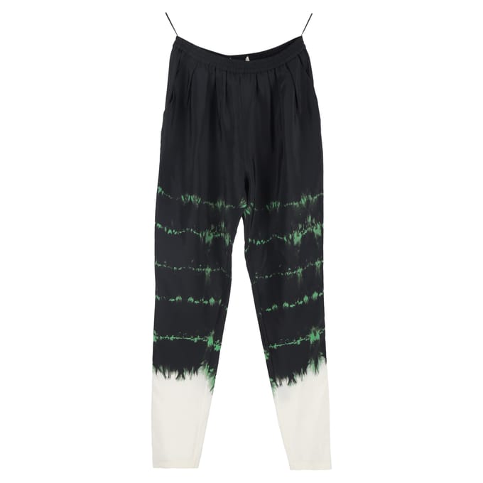 Stella McCartney broek met tie-dye print in zwarte zijde