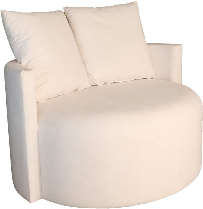 Fauteuil loveseat velvet creme draaibare fauteuil