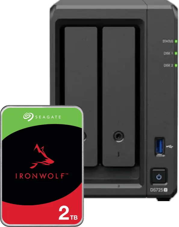 Synology DS725+ + Seagate Ironwolf 2TB