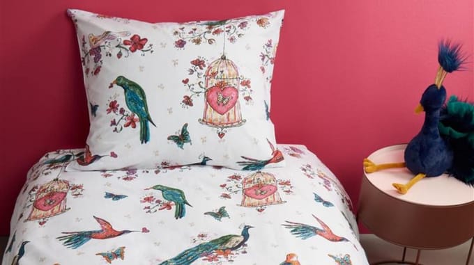 Beddinghouse Kids Sweet Birds Dekbedovertrek - Roze