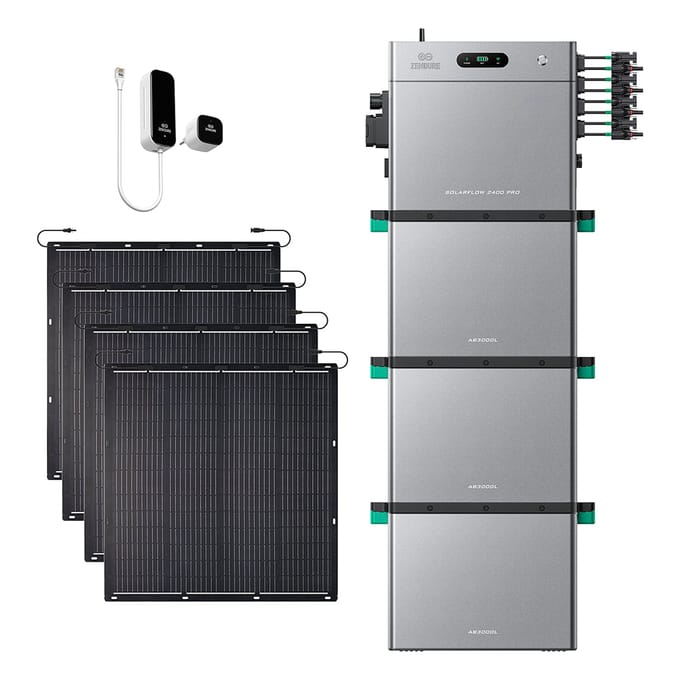 Zendure SolarFlow 2400 Pro - SolarFlow 2400 Pro & Slimme Meter P1 / 3*AB3000L (8.64 kWh) / 4*230W Flexible Solar Panel (920Wp)