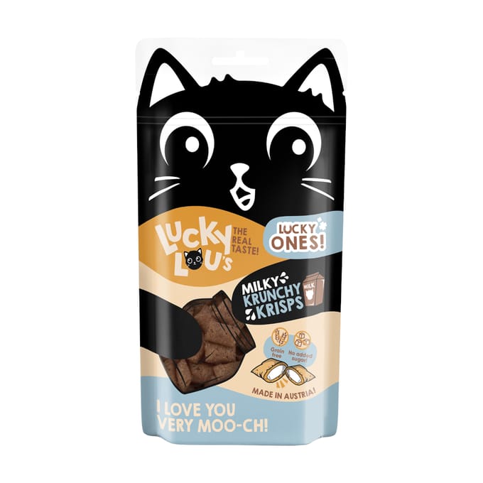 6x60g Lucky Lou Krunchy Krisps Melk kattensnacks