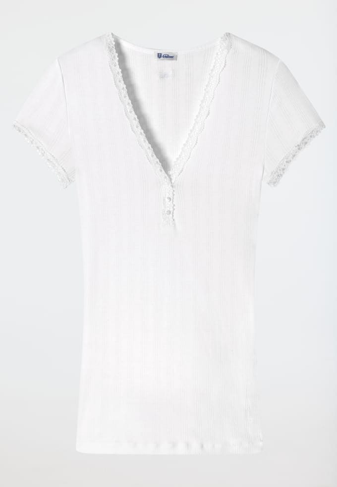 Wit shirt met korte mouwen - Revival Agathe 36