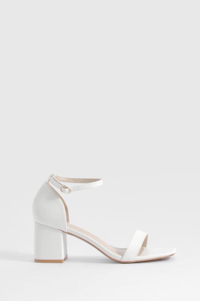 boohoo Dames Lage Block Nagenoeg Onzichtbare Hakken | Wit | Maat: 36