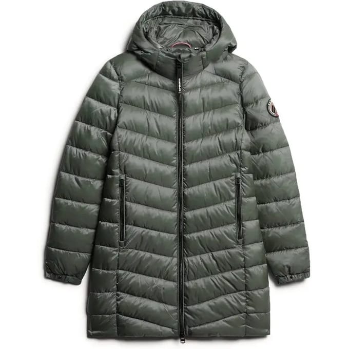 Superdry - Gewatteerde Fuji Mid jas met capuchon - Dames - Gewatteerde jassen