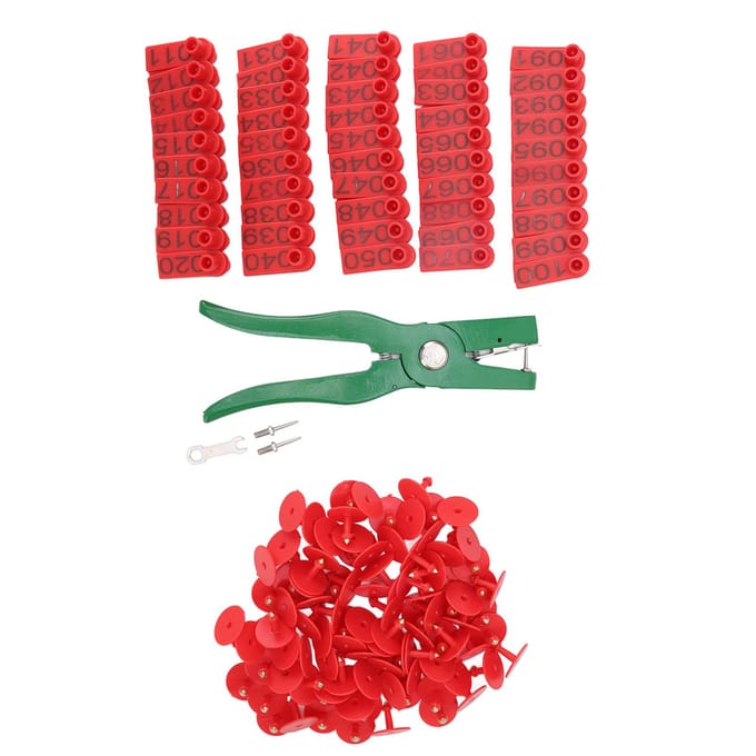 Oormerktang Professionele Dierlijke Oormerk Applicator met Oormerken voor Vee Fok red