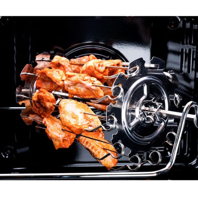 Rôtissoire Cage Grillée en Acier Inoxydable Broche à Viande Barbecue Outil argenté