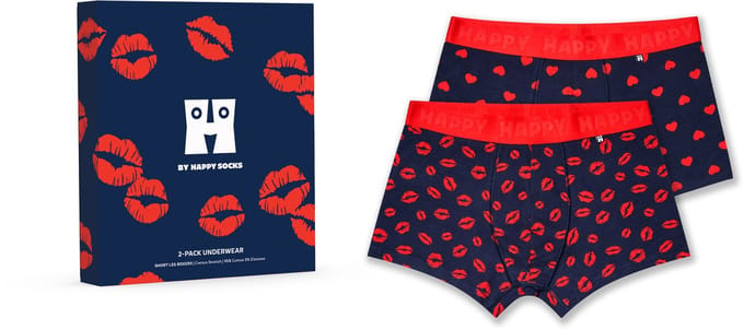 Happy Socks - 2-Pack Love Short Boxers Gift Set - Heren - Ondergoed Valentijn