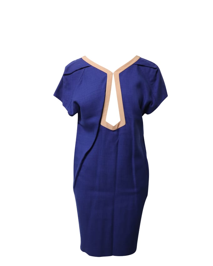 Balenciaga jurk met uitsnijdingen in blauwe rayon