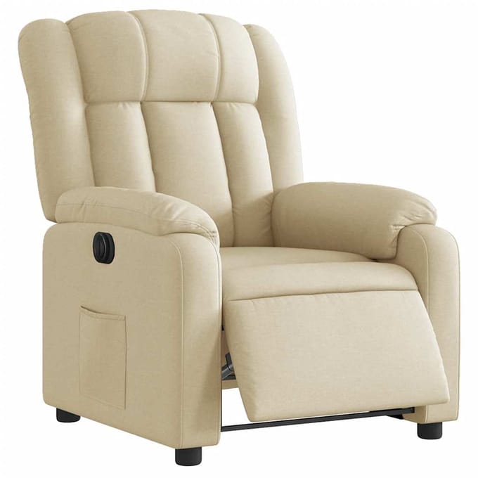 vidaXL - Fauteuil - verstelbaar - elektrisch - stof - crèmekleurig