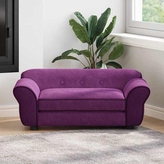 vidaXL - Hondenbank - 72x45x30 - cm - pluche - bordeauxrood