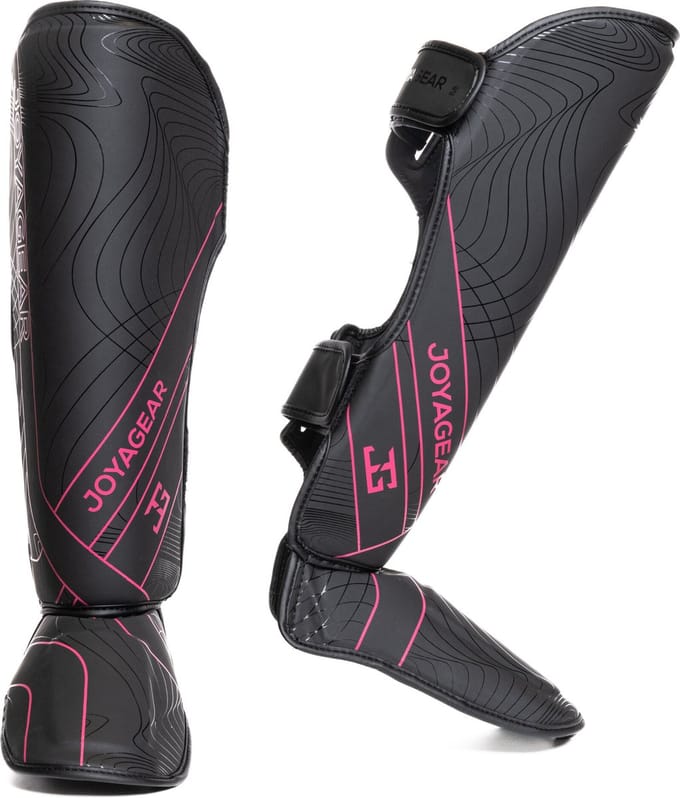 Joya Essential - Scheenbeschermers - Zwart met roze (Beschikbaar in verschillende maten)