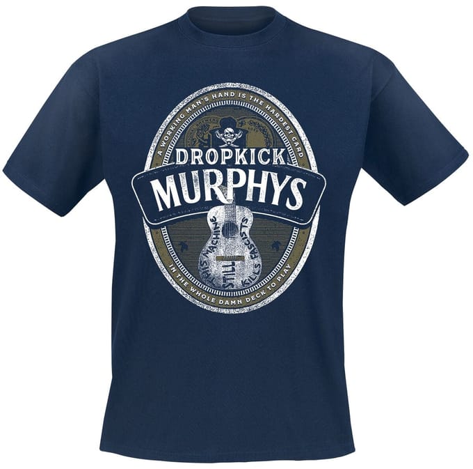 Dropkick Murphys T-shirt - Beer Label - S tot XXL - voor Mannen - navy