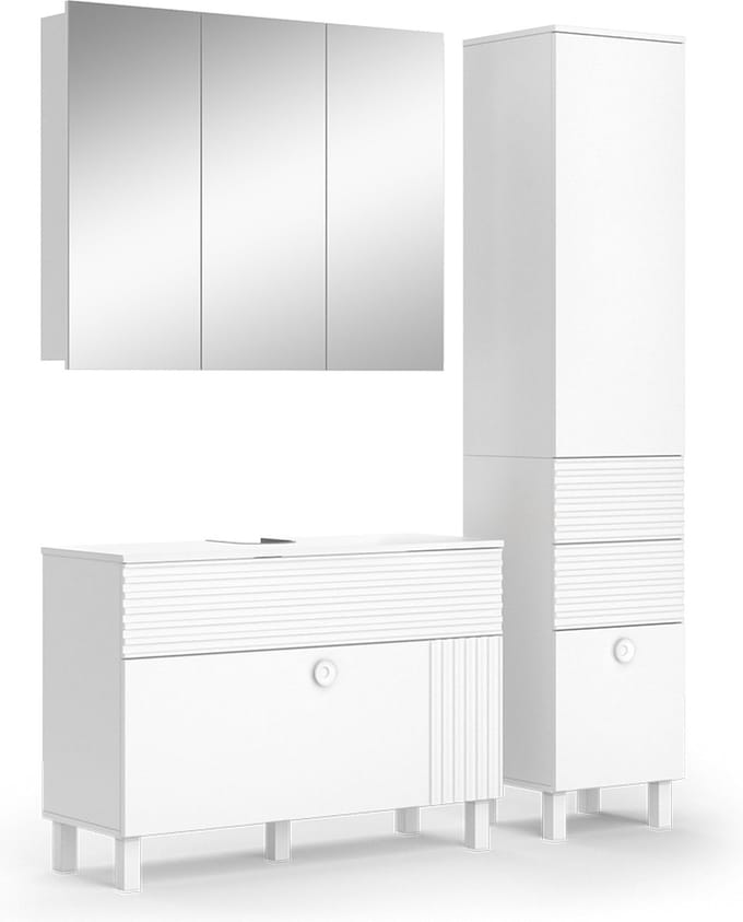Vicco Badkamermeubelset Sola, Wit, 3-delig