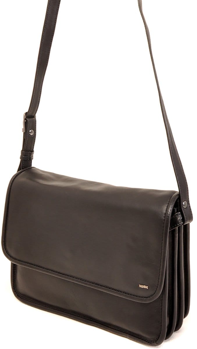 Berba | Soft | Crossbody-tas | Schoudertas | Dames | Tas | Zwart | Leer