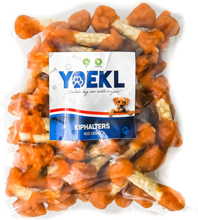 YOEKL Kiphalters - 400 Gram - Hondensnacks - Hondensnoepjes - Hondensnacks Gedroogd