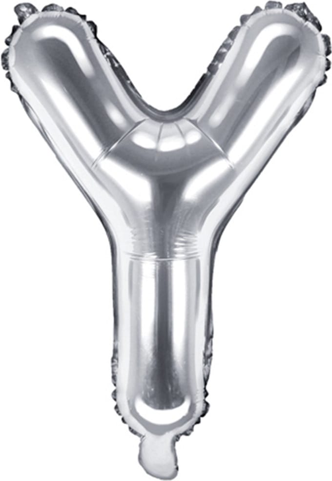 Partydeco - Folieballon Zilver Letter Y (35 cm)