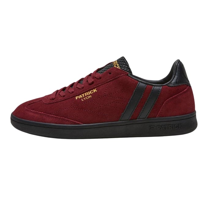 Patrick Mens Lyon Suede Cupsole Sneakers (Bourgogne/Zwart)