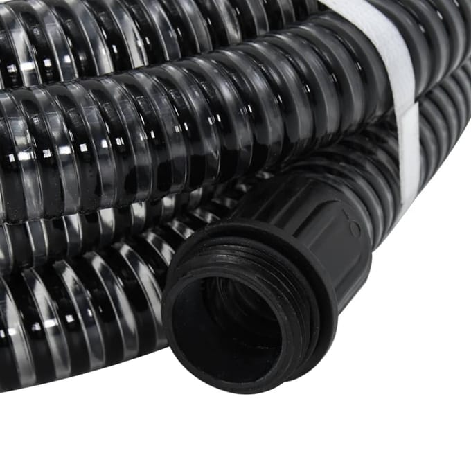 Vidaxl Zuigslang met Messing Koppelingen, Zwart, 1,1  5 M, Pvc