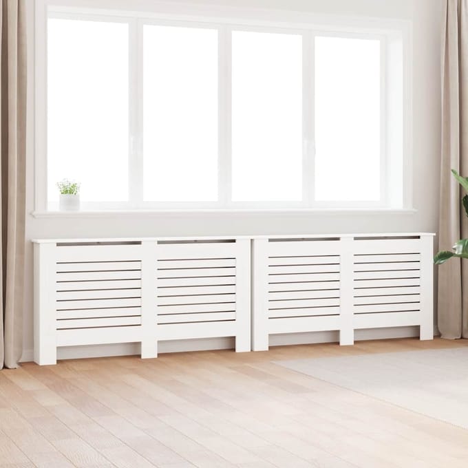 Radiatorbekleding 2 stuks Wit 152 x 19 x 81,5 cm MDF