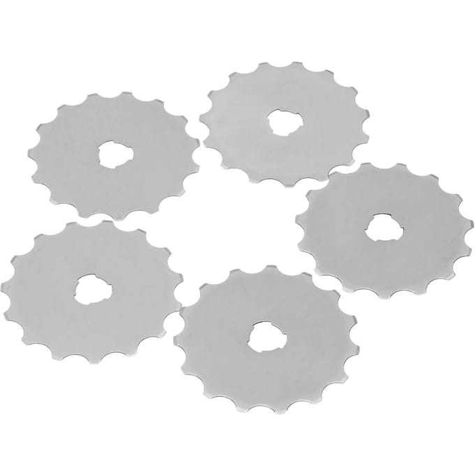5 stuks 45 mm haakrand-rotatiemes voor het snijden van patchworkleer, stof en papier white