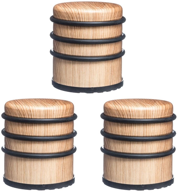 Eazy Living Deurstopper Dray Ø 7 cm Hout - 3 Stuks
