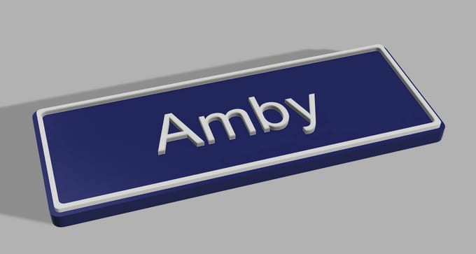 koelkastmagneet plaatsnaam Amby 8 X 3 M
