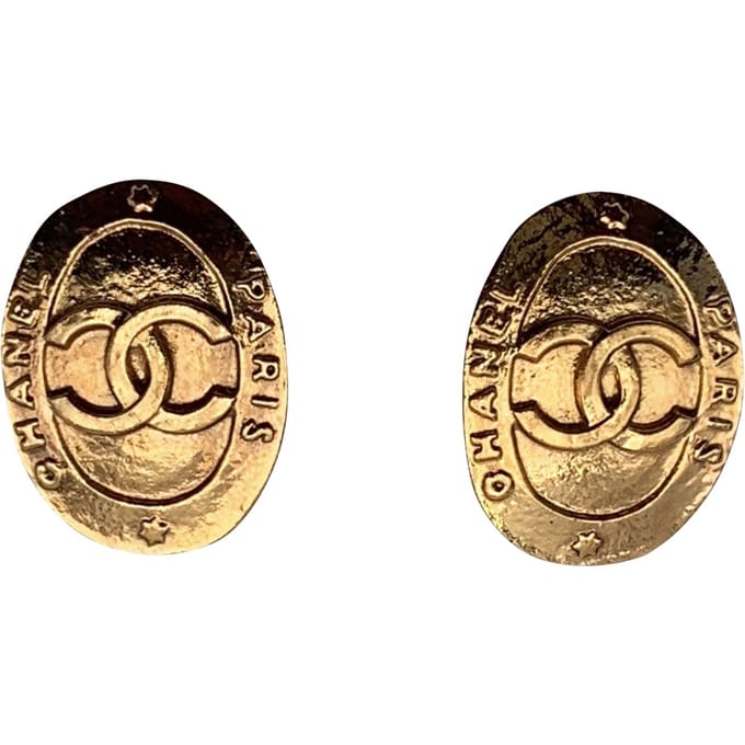 Chanel Vintage metalen oorbellen