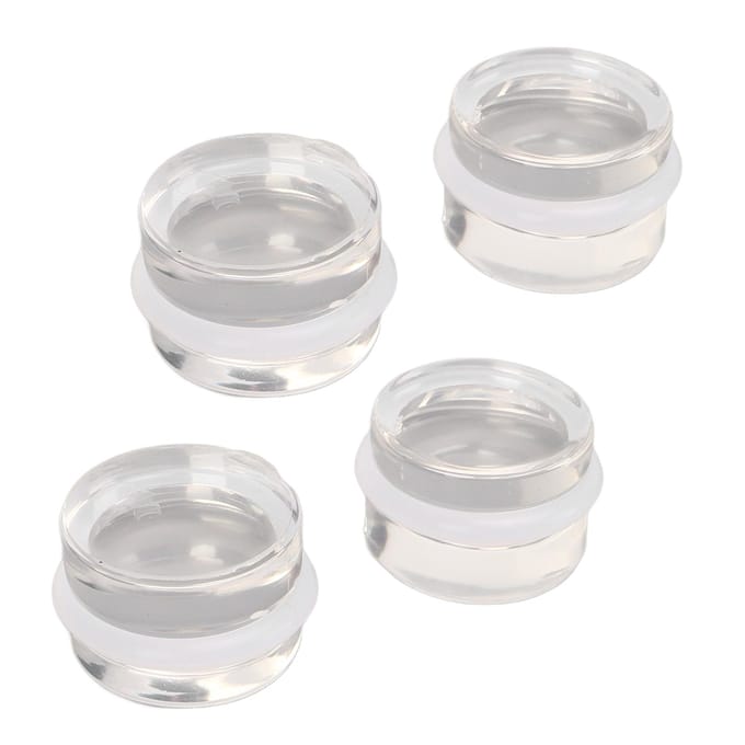 Lot de 4 butées de porte en plastique acrylique transparent de forme ronde sans perçage pour salon, salle de bain