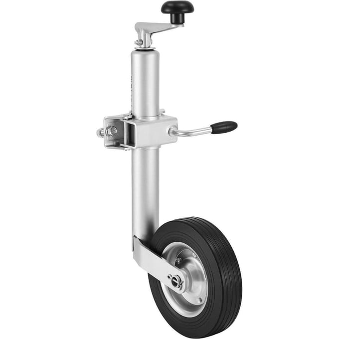 Aanhangerkrik met Wiel, 150 kg Laadvermogen, Robuuste Bout-op Aanhangwagendisselkrik met Enkel Wiel & Ergonomisch Handvat, 230 mm Hefhoogte, Past