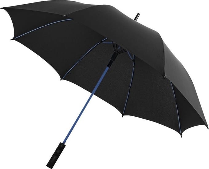 Automatische storm paraplu zwart/blauw 58 cm