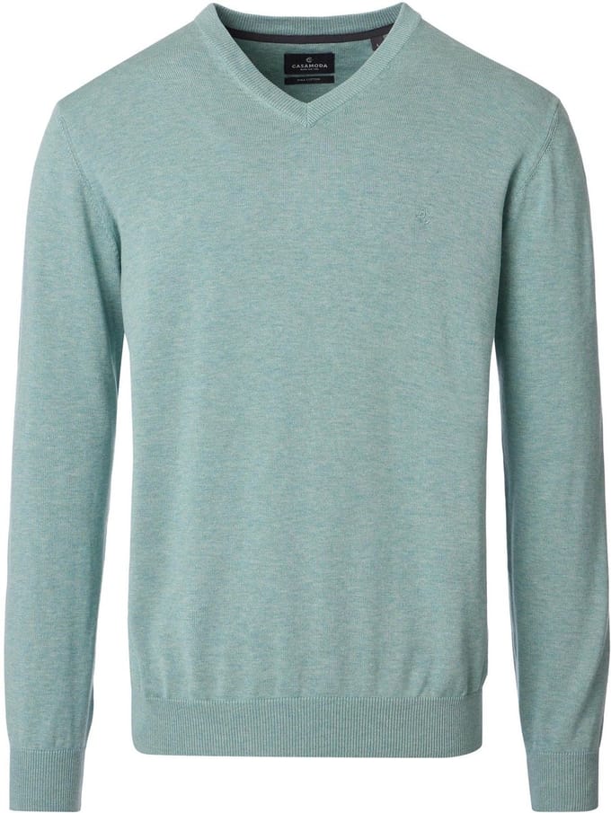 CASAMODA Pullover Lichtgroen - Maat M - Heren - Pullovers