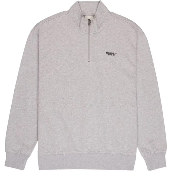 Element Co Emb Sweatshirt Met Halve Rits Grijs S Man