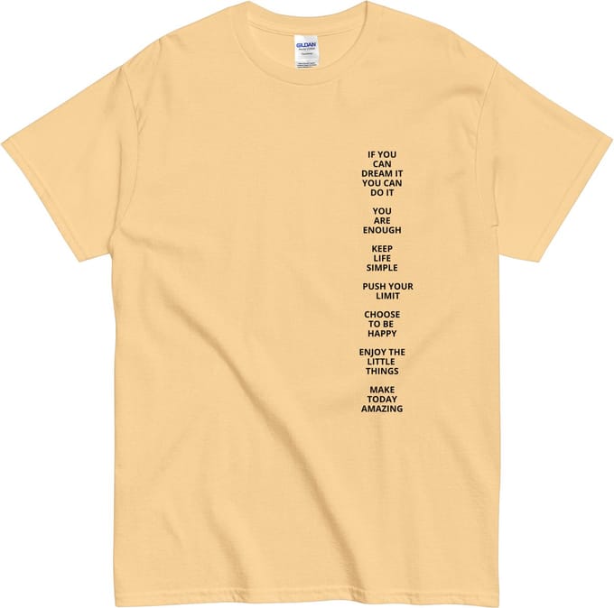 Inspirerend Tshirt met Quotes - Make Today Amazing - Dames & Heren - Korte Mouw - Geel - M
