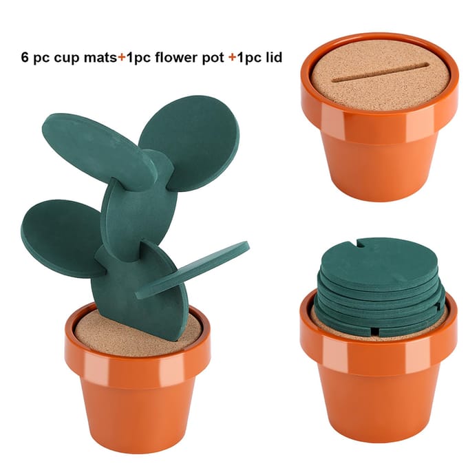 Nieuwigheid Potcactus Beker Mat Pad Hitte-isolatie Onderzetters Tafel Bureau Decoratie beige