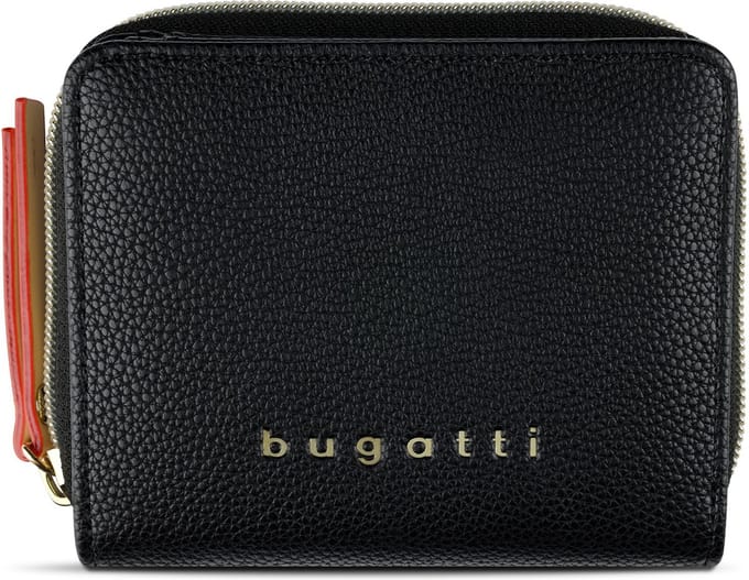 bugatti Portemonnee Ella Ladies Small Zip Around Wallet Black Zwart